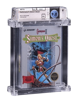 1988 NES Nintendo (USA) "Castlevania II: Simons Quest" Round SOQ (Early Production) Sealed Video Game - WATA 9.2/A+
